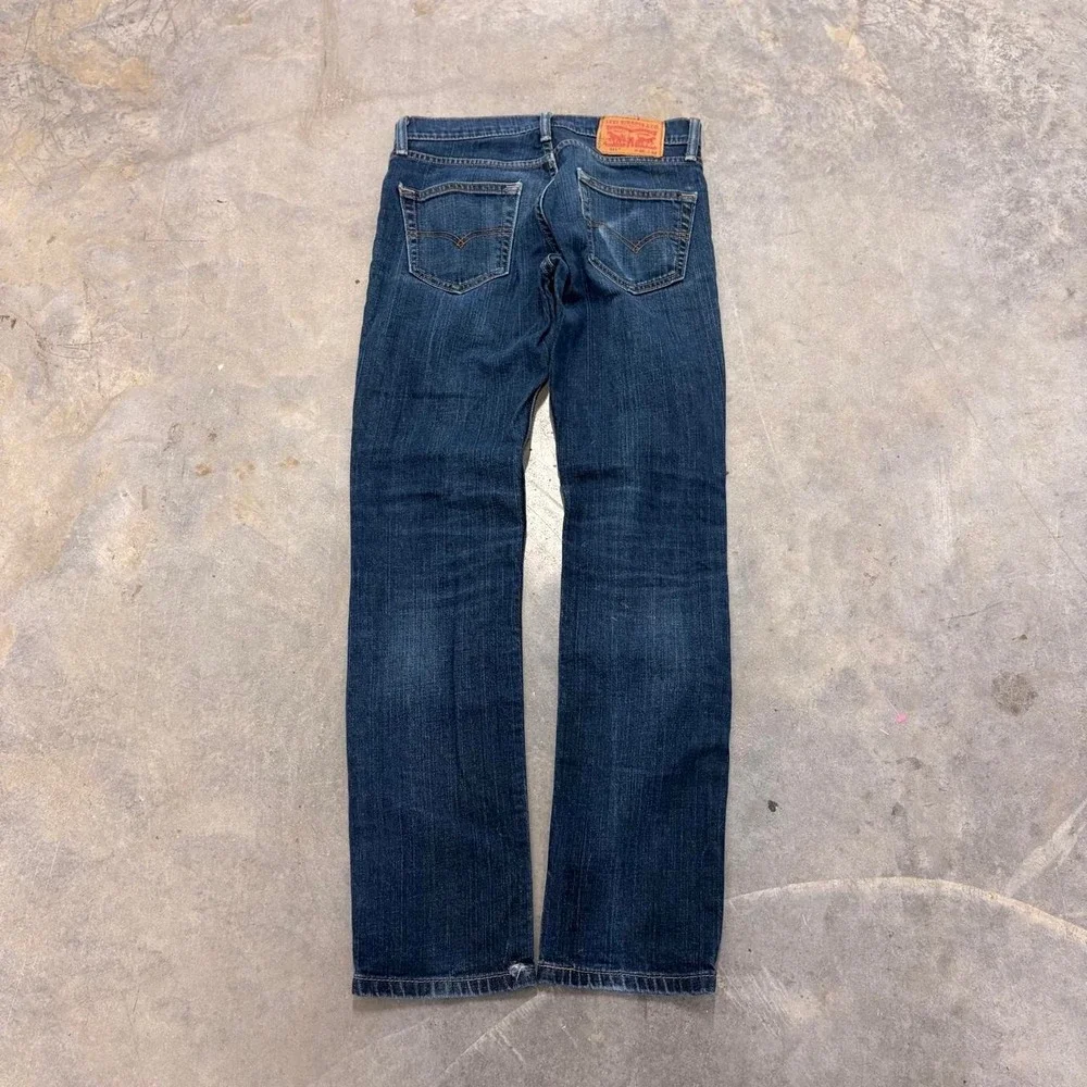 Levis 511 Slim Fit Dark Wash Jeans Mens W30 L32 Faded Whiskered Denim 0185